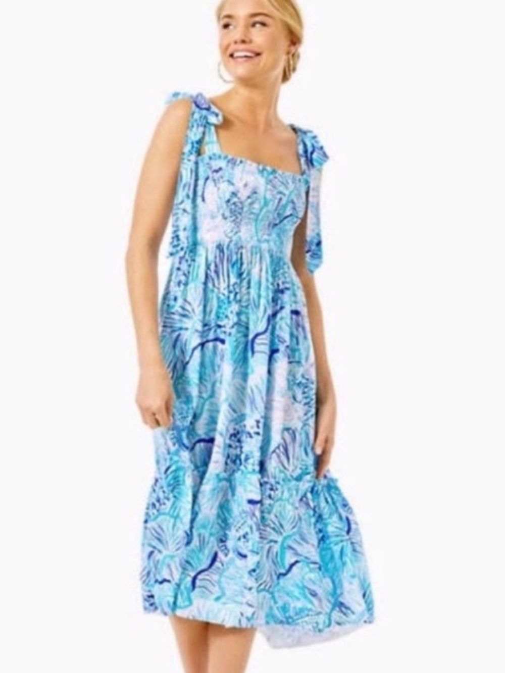 Lilly Pulitzer Rivera Dress Fishful Thinking Size Large L